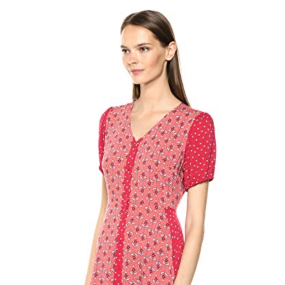 Sharagano floral button up dress size 8